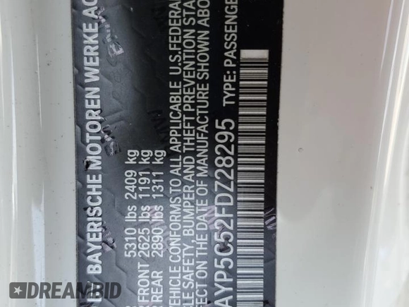 2015 BMW 6 Series 640i xDrive with VIN WBAYP5C52FDZ28295, listed as a Copart auction lot 71644454 with 41,924 mi miles and Salvage Title. Bid and sale history available at carsss.com. Image 12.