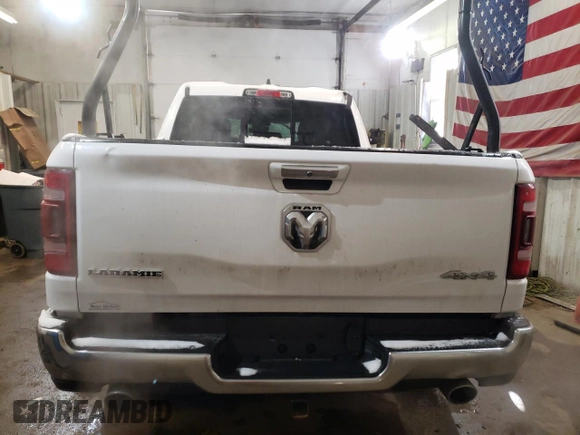 2020 Ram 1500 Laramie with VIN 1C6SRFDT6LN303837, listed as a Copart auction lot 86339224 with 87,515 mi miles and Salvage Title. Bid and sale history available at carsss.com. Image 6.