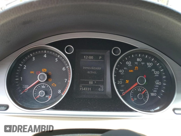 2014 Volkswagen CC Sport with VIN WVWBP7ANXEE506260, listed as a Copart auction lot 54690045 with 154,331 mi miles and Salvage Title. Bid and sale history available at carsss.com. Image 9.