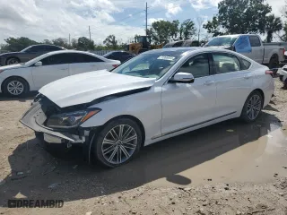 2020 Genesis G80 3.8L with VIN KMTFN4JE9LU330747, listed as a Copart auction lot 73366984 with 49,681 mi miles and Salvage Title. Bid and sale history available at carsss.com. Image 1.