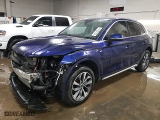 2022 Audi Q5 S line Premium with VIN WA1GAAFY4N2050453, listed as a Copart auction lot 44123185 with 44208 miles and Salvage Title. Bid and sale history available at carsss.com. Image 1.