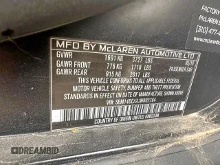 2018 McLaren 720S z VIN SBM14DCAXJW002364, wystawiony jako Copart lot #55175295 z przebiegiem 22 800 mil mil oraz Tytuł czysty. Historia ofert i sprzedaży dostępna na DreamBid. Obrazek 10.