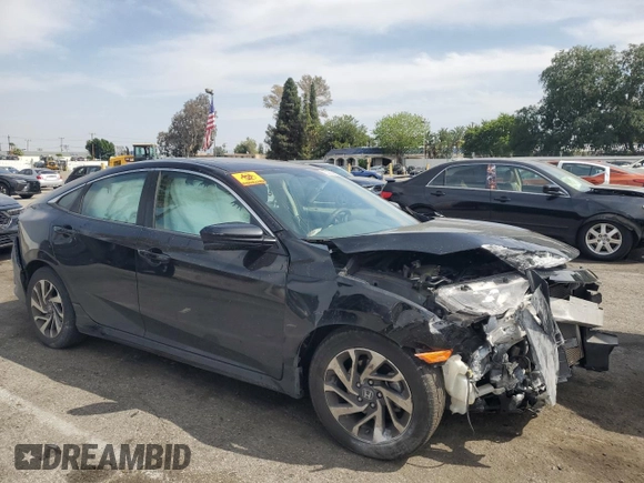 2018 Honda Civic EX with VIN 2HGFC2F7XJH537944, listed as a Copart auction lot 53353835 with 90,768 mi miles and Salvage Title. Bid and sale history available at DreamBid. Image 4.