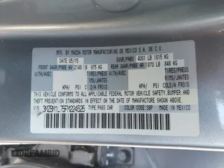 2015 Mazda 3 i Touring with VIN 3MZBM1L75FM224525, listed as a IAAI auction lot 41692928 with 57,803 mi miles and . Bid and sale history available at carsss.com. Image 9.