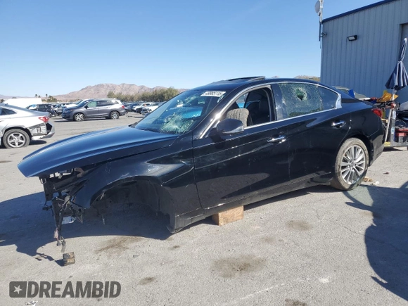 2022 Infiniti Q50 Luxe with VIN JN1EV7BPXNM310721, listed as a Copart auction lot 49985115 with Not Provided miles and Non Repairable. Bid and sale history available at DreamBid. Image 1.