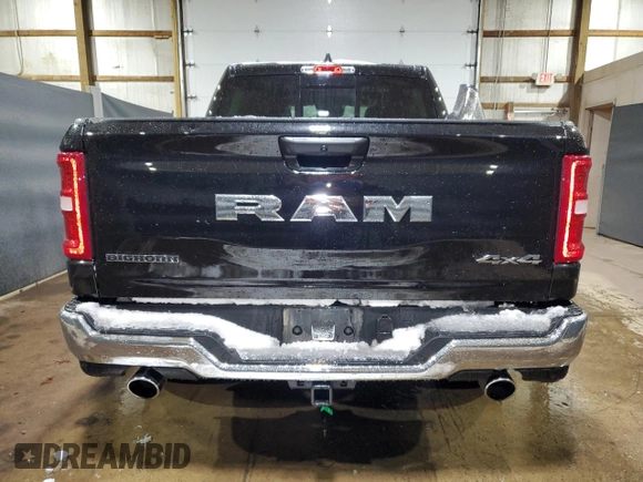 2025 Ram 1500 Big Horn with VIN 1C6SRFFP2SN581701, listed as a Copart auction lot 83298204 with 15,381 mi miles and Clean Title. Bid and sale history available at carsss.com. Image 6.