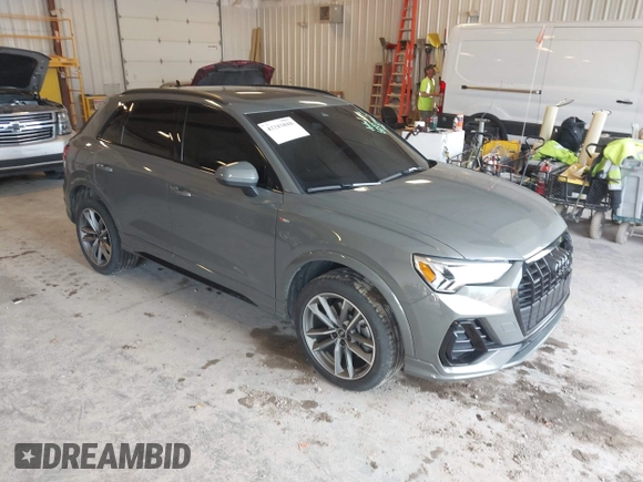 2022 Audi Q3 S line Premium Plus with VIN WA1EECF38N1139153, listed as a IAAI auction lot 42215818 with 37,644 mi miles and . Bid and sale history available at DreamBid. Image 1.
