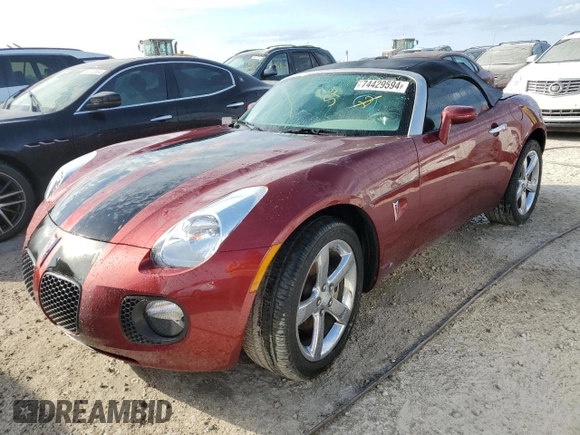 2009 Pontiac Solstice GXP z VIN 1G2MT35X59Y105202, wystawiony jako Copart lot #74429594 z przebiegiem Nie podano mil oraz Szkoda całkowita • Salvage title. Historia ofert i sprzedaży dostępna na DreamBid. Obrazek 1.