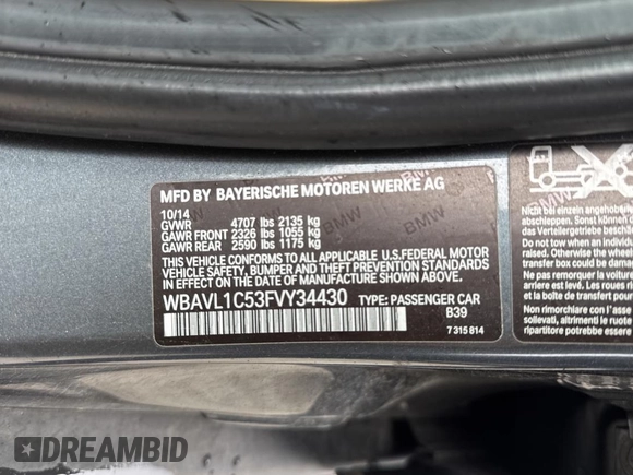 2015 BMW X1 xDrive28i with VIN WBAVL1C53FVY34430, listed as a Copart auction lot 49547905 with 87,431 mi miles and Clean Title. Bid and sale history available at carsss.com. Image 10.