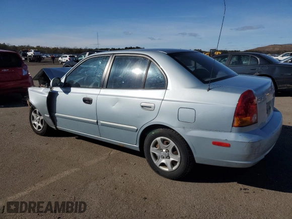 2003 Hyundai Accent GL with VIN KMHCG45C23U428132, listed as a Copart auction lot 45493875 with 0 mi miles and Salvage Title. Bid and sale history available at carsss.com. Image 2.