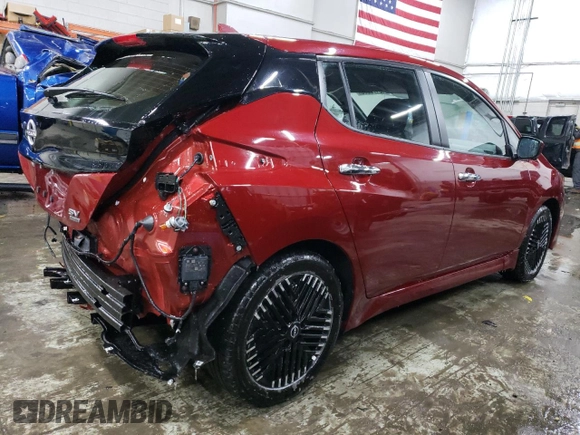 2025 Nissan LEAF SV Plus with VIN 1N4CZ1CV8SC558461, listed as a Copart auction lot 42173305 with 2,191 mi miles and Salvage Title. Bid and sale history available at carsss.com. Image 3.