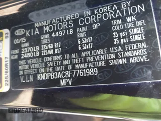 2015 Kia Sportage LX with VIN KNDPB3AC8F7761989, listed as a IAAI auction lot 41787389 with 31,706 mi miles and . Bid and sale history available at DreamBid. Image 9.