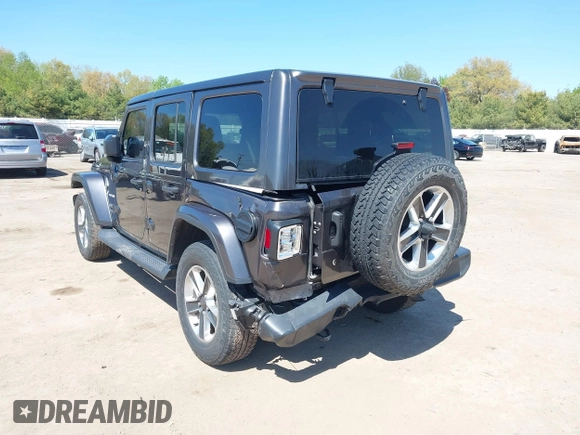 2018 Jeep Wrangler Unlimited Sahara with VIN 1C4HJXEG0JW166645, listed as a IAAI auction lot 42228492 with 58,416 mi miles and . Bid and sale history available at DreamBid. Image 6.