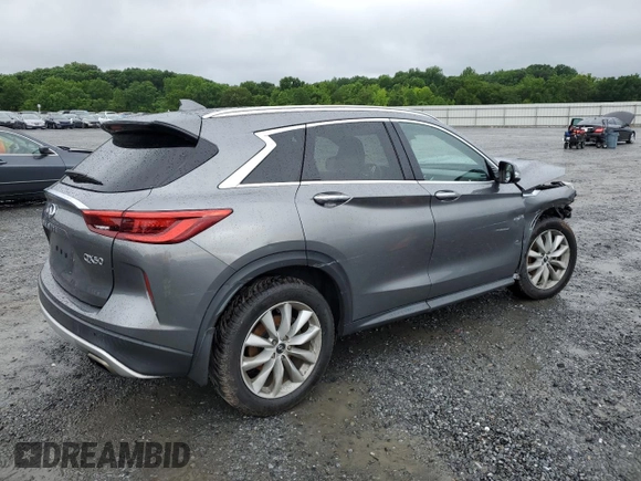 2019 Infiniti QX50 Essential with VIN 3PCAJ5M37KF107957, listed as a Copart auction lot 58545645 with 130,535 mi miles and Salvage title. Bid and sale history available at DreamBid. Image 3.