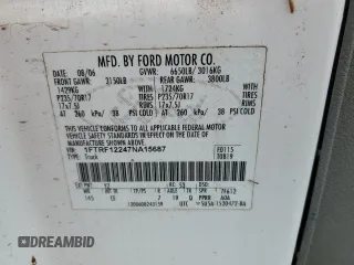 2007 Ford F-150 XL with VIN 1FTRF12247NA15687, listed as a Copart auction lot 57956945 with 303,421 mi miles and Clean title. Bid and sale history available at DreamBid. Image 12.