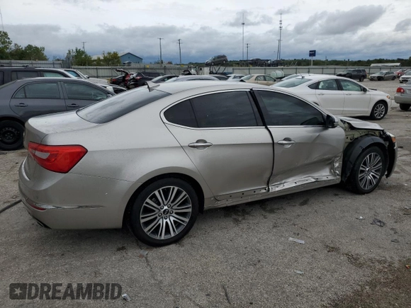 2014 Kia Cadenza Premium with VIN KNALN4D79E5126958, listed as a Copart auction lot 73138304 with 49,163 mi miles and Salvage Title. Bid and sale history available at carsss.com. Image 3.
