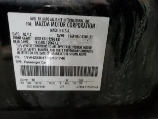 2012 Mazda 6 i Sport с VIN 1YVHZ8BH7C5M31740, выставлен на аукционе Copart как лот 54973305 с пробегом 129 181 миль миль и Списание • Salvage title. История ставок и продаж доступна на DreamBid. Изображение 12.