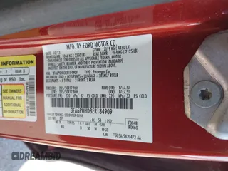 2014 Ford Fusion SE with VIN 3FA6P0HD3ER184909, listed as a IAAI auction lot 41905831 with 110,404 mi miles and . Bid and sale history available at DreamBid. Image 9.