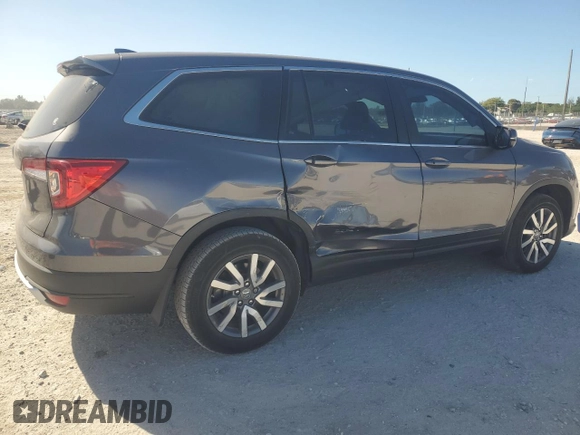 2019 Honda Pilot EX-L with VIN 5FNYF5H57KB003870, listed as a Copart auction lot 49513945 with 79,634 mi miles and Salvage Title. Bid and sale history available at DreamBid. Image 3.
