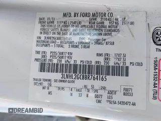 2011 Lincoln MKZ with VIN 3LNHL2GC8BR764165, listed as a IAAI auction lot 42131969 with 92,551 mi miles and . Bid and sale history available at DreamBid. Image 9.