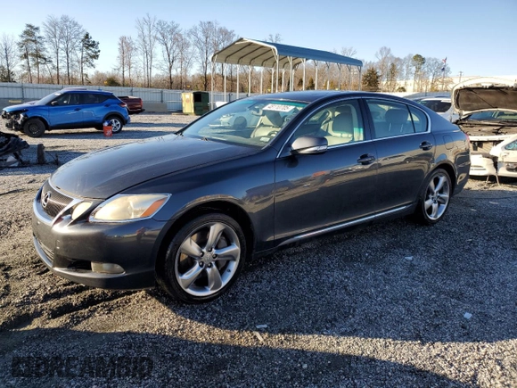 2008 Lexus GS 350 with VIN JTHBE96S380034323, listed as a Copart auction lot 48110705 with 238,921 mi miles and Salvage Title. Bid and sale history available at carsss.com. Image 1.