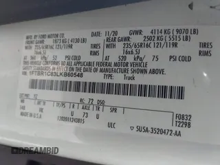 2020 Ford Transit Cargo with VIN 1FTBR1C83LKB60548, listed as a IAAI auction lot 41481254 with 77,761 mi miles and . Bid and sale history available at DreamBid. Image 9.