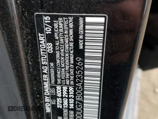 2016 Mercedes-Benz S 63 AMG with VIN WDDUG7JB0GA235269, listed as a Copart auction lot 54763815 with Not Provided miles and Salvage Title. Bid and sale history available at carsss.com. Image 12.