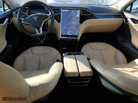2015 Tesla Model S 85 kWh Battery with VIN 5YJSA1S16FFP71476, listed as a Copart auction lot 42560875 with 71,470 mi miles and Salvage Title. Bid and sale history available at carsss.com. Image 8.