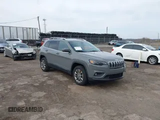 2019 Jeep Cherokee Latitude Plus with VIN 1C4PJMLX9KD445960, listed as a IAAI auction lot 41817194 with 99,194 mi miles. Bid and sale history available at carsss.com. Image 1.