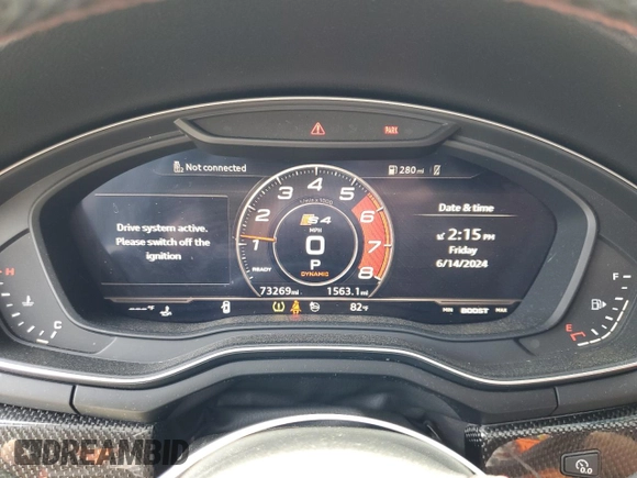 2018 Audi S4 Premium Plus with VIN WAUB4AF49JA133913, listed as a Copart auction lot 58660694 with 73,269 mi miles and Salvage Title. Bid and sale history available at carsss.com. Image 9.