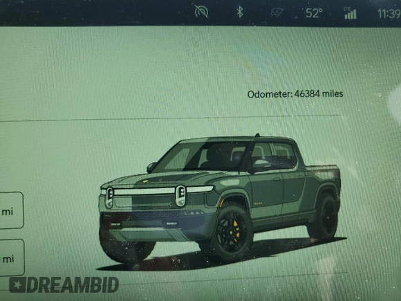 2022 Rivian R1T Adventure Package with VIN 7FCTGAAA7NN006498, listed as a Copart auction lot 89338075 with 46,384 mi miles and Salvage Title. Bid and sale history available at carsss.com. Image 9.