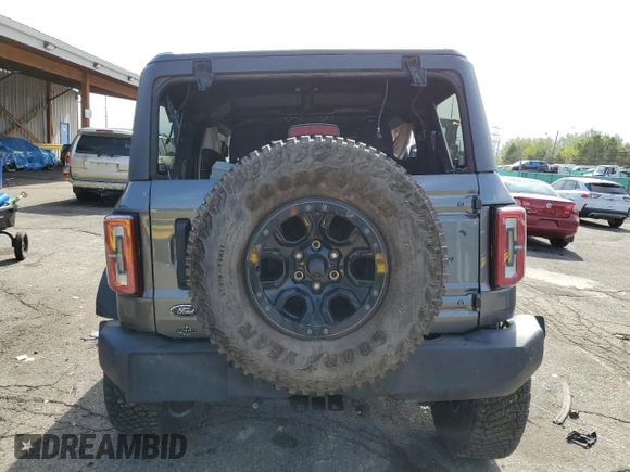 2023 Ford Bronco with VIN 1FMEE5DP5PLA85207, listed as a Copart auction lot 53865985 with 17,561 mi miles and Salvage title. Bid and sale history available at DreamBid. Image 6.