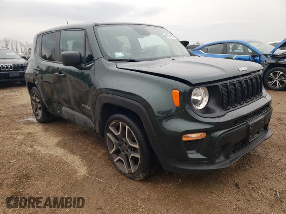 2021 Jeep Renegade Sport with VIN ZACNJCABXMPM22391, listed as a Copart auction lot 53554605 with 24,008 mi miles and Salvage title. Bid and sale history available at DreamBid. Image 4.