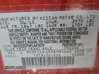 2015 Nissan Note SV with VIN 3N1CE2CP4FL441079, listed as a Copart auction lot 48210685 with 103,520 mi miles and Salvage Title. Bid and sale history available at DreamBid. Image 13.