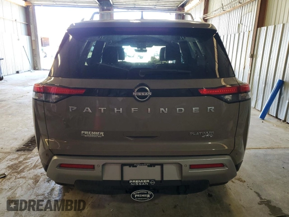 2023 Nissan Pathfinder Platinum with VIN 5N1DR3DK7PC224746, listed as a Copart auction lot 49242495 with 31,442 mi miles and Salvage title. Bid and sale history available at DreamBid. Image 6.