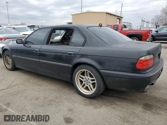 2001 BMW 7 Series 740iL with VIN WBAGH83471DP29656, listed as a Copart auction lot 49948115 with 0 mi miles and Salvage Title. Bid and sale history available at carsss.com. Image 2.