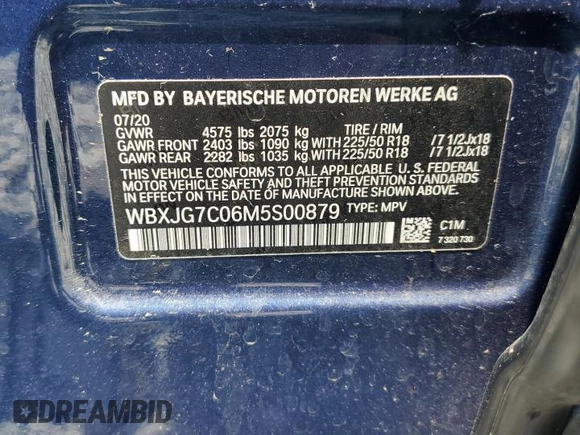 2021 BMW X1 sDrive28i z VIN WBXJG7C06M5S00879, wystawiony jako Copart lot #55572445 z przebiegiem 28 252 mil mil oraz Tytuł czysty. Historia ofert i sprzedaży dostępna na DreamBid. Obrazek 14.