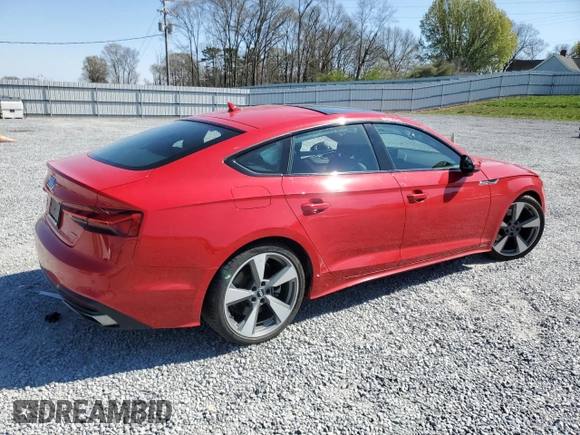 2020 Audi A5 Sportback Premium Plus with VIN WAUCNCF52LA012990, listed as a Copart auction lot 47703204 with 21,084 mi miles. Bid and sale history available at carsss.com. Image 3.
