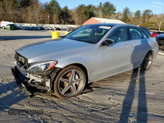 2018 Mercedes-Benz C 300 with VIN 55SWF4KB7JU280340, listed as a Copart auction lot 86372144 with 93,997 mi miles and Salvage Title. Bid and sale history available at DreamBid. Image 1.