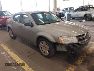 2014 Dodge Avenger SE with VIN 1C3CDZAB4EN161536, listed as a IAAI auction lot 41604009 with 107,957 mi miles. Bid and sale history available at carsss.com. Image 1.