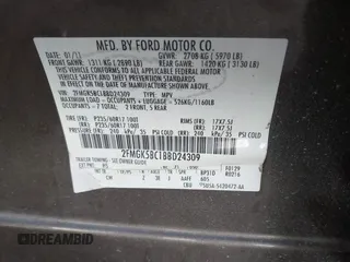 2011 Ford Flex SE with VIN 2FMGK5BC1BBD24309, listed as a IAAI auction lot 41483020 with 1 mi miles. Bid and sale history available at carsss.com. Image 9.