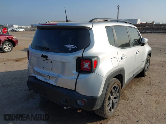 2018 Jeep Renegade Latitude with VIN ZACCJABB5JPJ51584, listed as a IAAI auction lot 41538967 with 85,592 mi miles and . Bid and sale history available at carsss.com. Image 4.