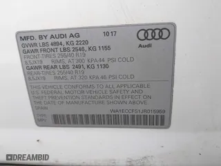 2018 Audi Q3 Premium with VIN WA1ECCFS1JR015959, listed as a IAAI auction lot 41687436 with 126,924 mi miles. Bid and sale history available at carsss.com. Image 9.