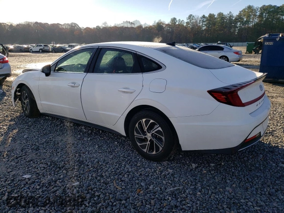 2022 Hyundai Sonata Hybrid Blue with VIN KMHL24JJ1NA037920, listed as a Copart auction lot 84600364 with 42,393 mi miles and Salvage Title. Bid and sale history available at carsss.com. Image 2.