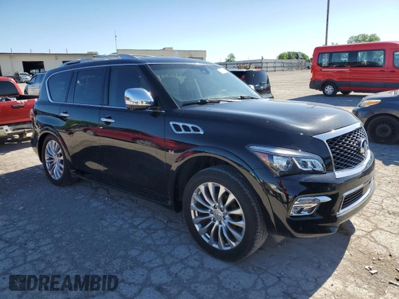 2015 Infiniti QX80 with VIN JN8AZ2NE9F9084032, listed as a Copart auction lot 56218324 with 146,152 mi miles and Salvage Title. Bid and sale history available at carsss.com. Image 4.