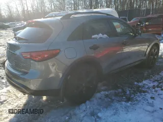 2015 Infiniti QX70 z VIN JN8CS1MW2FM481841, wystawiony jako Copart lot #41459505 z przebiegiem Nie podano mil oraz Szkoda całkowita • Salvage title. Historia ofert i sprzedaży dostępna na DreamBid. Obrazek 3.