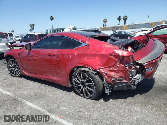 2015 Lexus RC F with VIN JTHHP5BC9F5002777, listed as a Copart auction lot 58022575 with 98,235 mi miles and Salvage title. Bid and sale history available at DreamBid. Image 2.