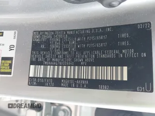 2022 Toyota Corolla Cross L с VIN 7MUAAAAG7NV009940, выставлен на аукционе IAAI как лот 42117351 с пробегом 23 290 миль миль и . История ставок и продаж доступна на DreamBid. Изображение 9.