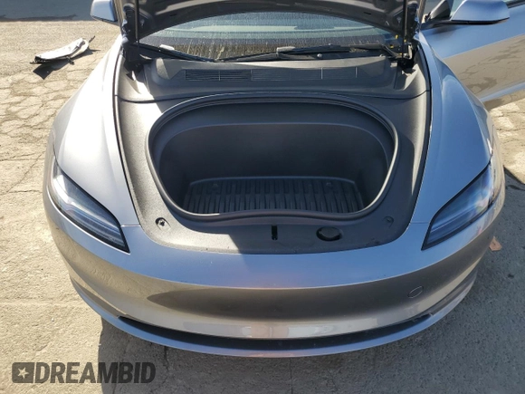 2025 Tesla Model 3 Long Range with VIN 5YJ3E1EA8SF890337, listed as a Copart auction lot 45023425 with 1,765 mi miles and Salvage Title. Bid and sale history available at DreamBid. Image 12.
