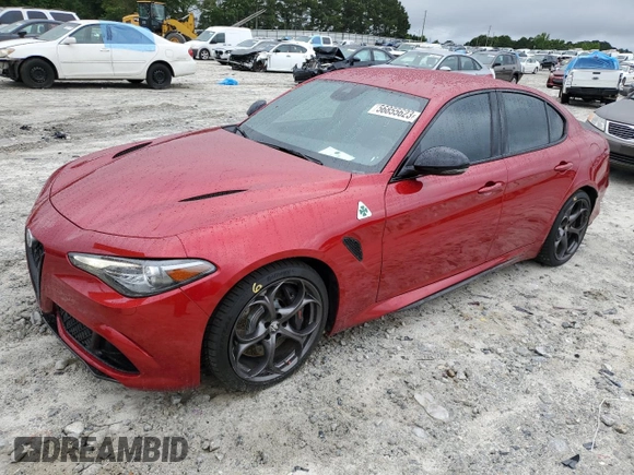 2022 Alfa Romeo Giulia Quadrifoglio with VIN ZARFAMEV2N7660872, listed as a Copart auction lot 56855623 with 14,720 mi miles and . Bid and sale history available at DreamBid. Image 1.